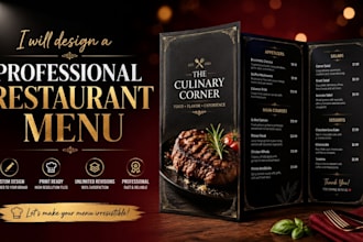 design a professional restaurant menu