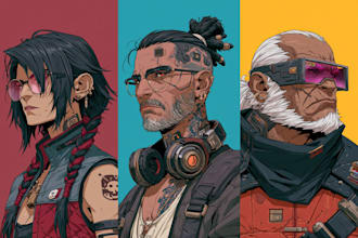 design cyberpunk character, original character design