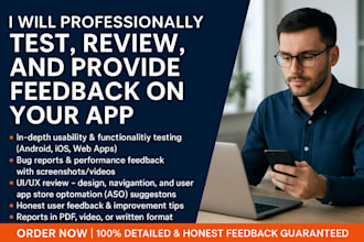 qa user testing website review app testing ui ux testing ios android testing