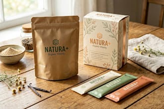 design professional product packaging box pouch and label
