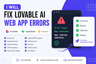 fix lovable ai webapp errors supabase firebase error lovable expect bugfixing
