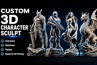 sculpt custom 3d characters, miniatures, and statues for 3d printing