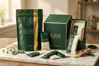 create modern product packaging design with dieline