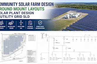 do community solar farm design ground mount layouts solar plant utility grid sld