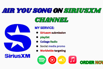 air you song on 300 siriusxm music channel and college radio station worldwide