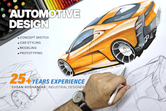 create exterior or interior car design sketches