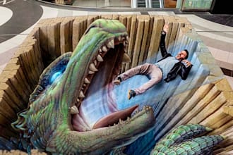 3d pavement art floor illusions anamorphic designs wall murals outdoor illusion