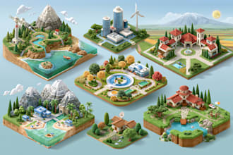 create a isometric map vector illustration
