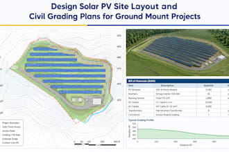 design solar pv site layout and civil grading plans for ground mount projects