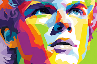 make abstract painting art or color abstract portrait
