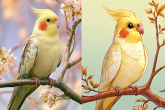 draw your cute pet into disney cartoon portrait style