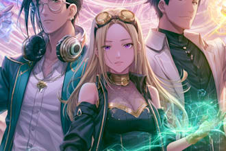 draw book cover illustration or ebook in anime style