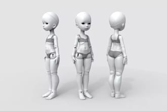 design custom bjd movable ball joint doll 3d print models