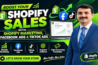 promote your shopify store with shopify marketing, facebook ads and tiktok ads