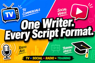 write professional scripts for ads, explainers and training videos