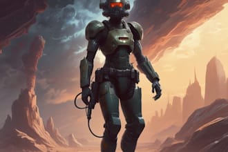 a sci fi character illustration or sci fi character