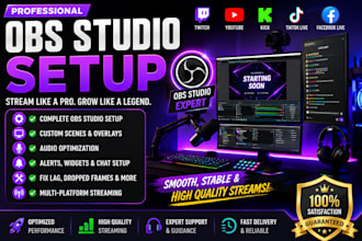 setup obs studio, streamlabs obs, and fix streaming for twitch, youtube live