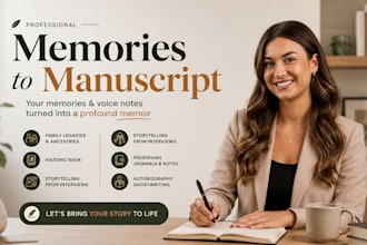 turn your memories and voice notes into a memoir or autobiography