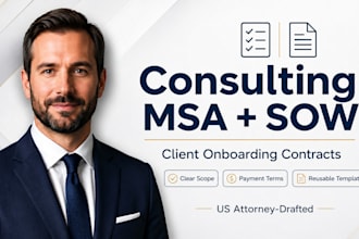 draft your consulting msa and statement of work agreement for client onboarding