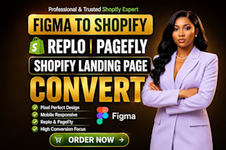 convert your figma to shopify using replo, pagefly shopify landing page