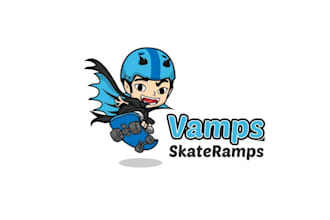 design super vamps skate ramps logo for a cool vampire