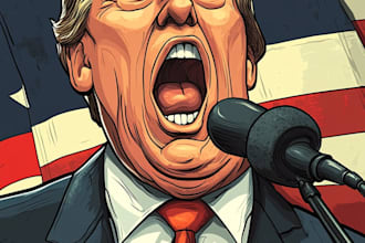 do digital political cartoon for political cartoon