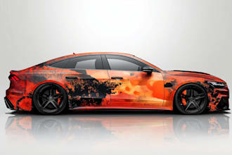 do awesome vehicle wrap design car wrap van wrap,