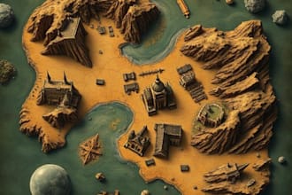 draw a custom map for fantasy, scifi, book or boardgame