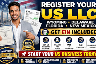 llc registration llc formation in wyoming, florida, delaware, new mexico and ein