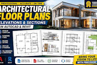 design architectural floor plans, elevations and sections in autocad and revit