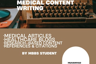 write professional medical and healthcare articles