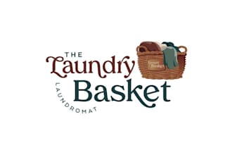 design laundry basket logo will be a safe clean bright