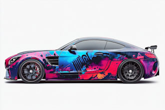 design a custom vehicle wrap, cars, pickups, trailers,