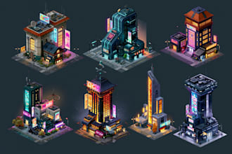 draw illustration of futuristic cyberpunk city