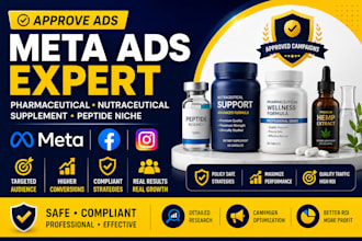 approve ads for pharmaceutical nutraceutical supplement peptide niche meta ads