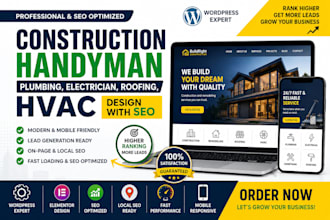 build a construction firm website contractor handyman plumbing roofing hvac site