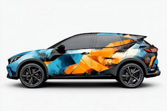 design a custom vehicle wrap, cars, pickups, trailers