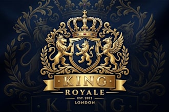 design a luxury king logo with royal elegance and premium branding