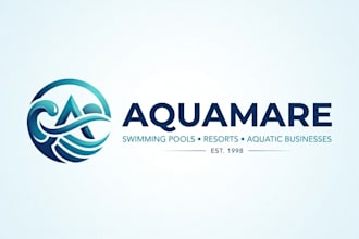 design a professional pool logo for swimming pools, resorts and aquatic business