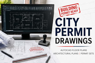 city permit drawings, autocad floor plans, permit drawings for building permit