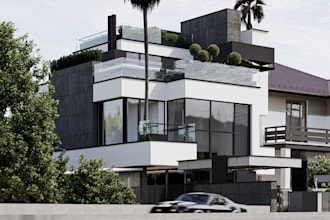 design house exterior model and 3d rendering