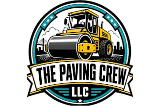 do awesome style the paving crew llc vintage logo design