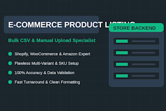 do e commerce product listing and bulk CSV upload for shopify