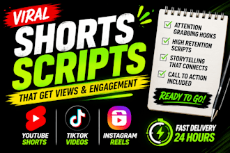 write viral youtube shorts scripts  and instagram reels