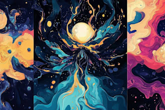 illustrate custom abstract psychedelic art for your