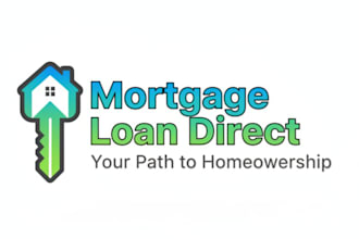 do unique style mortgage loan direct vintage logo design