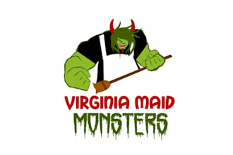 design cartoon virginia maid monsters llc logo
