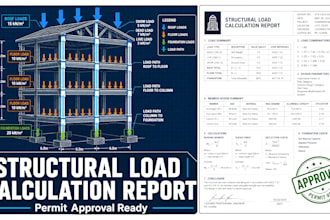 prepare structural load calculation report for permit approval