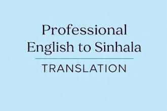 do professional english to sinhala translation