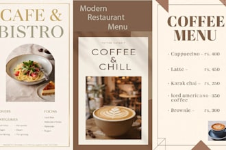 design a modern restaurant menu card design